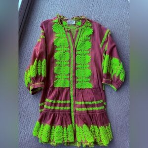 Blush + Yellow Grecian Resort Dress (S)